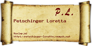 Petschinger Loretta névjegykártya